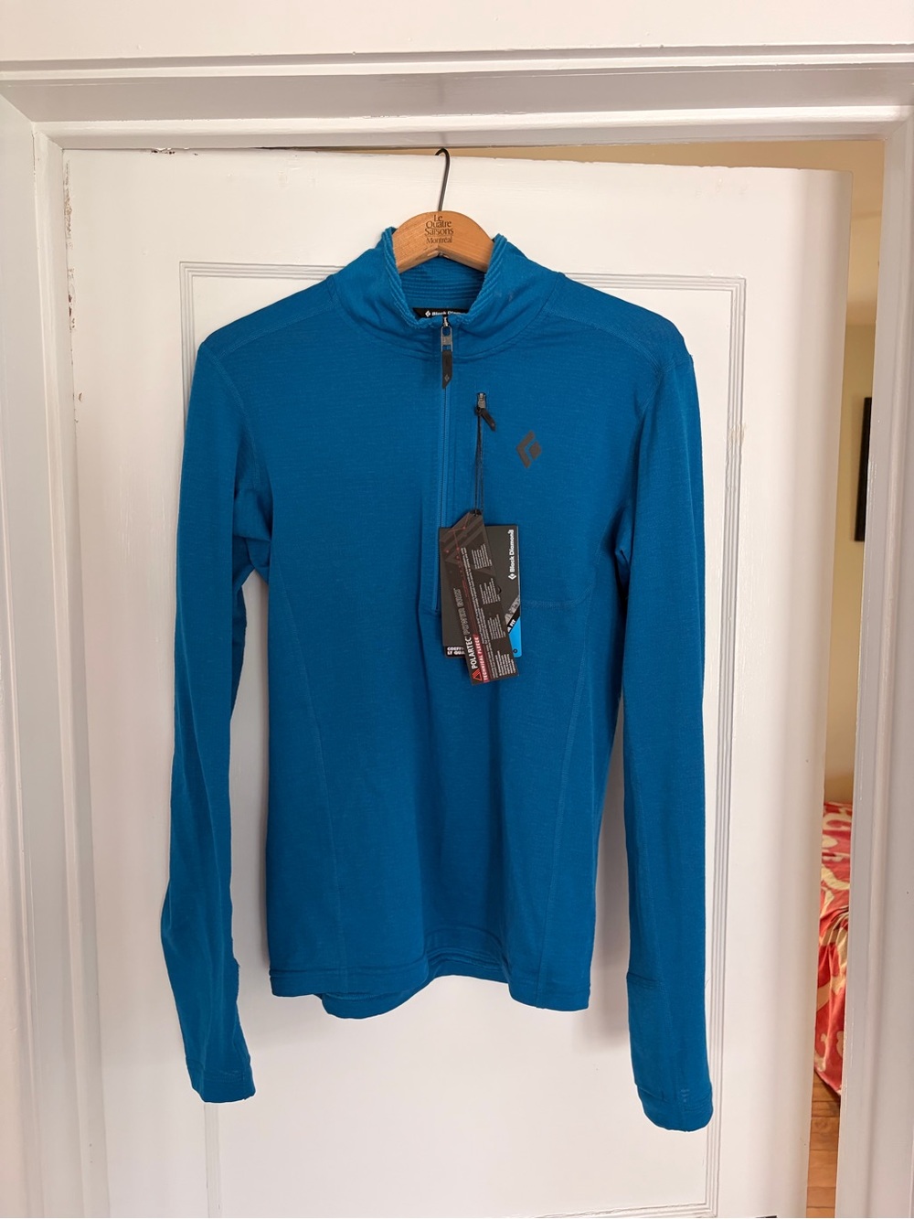 Black Diamond Bright Blue Textured Quarter-Zip Midlayer